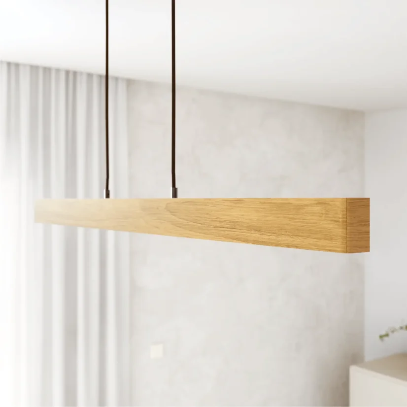 Dřevěné závěsné svítidlo LINNA – 116 cm (dub)