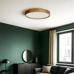 Kulaté světlo ze dřeva - obývák