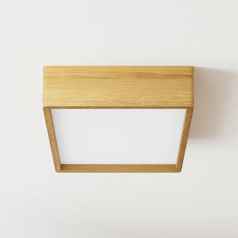 BLOKK 30x30 cm – přisazené stropní svítidlo z masivního dubu