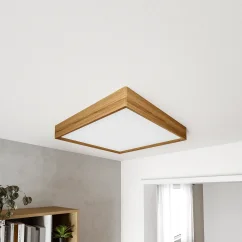 Elegantní svítidlo BLOKK 60x60 cm – přisazené světlo z dubového masivu