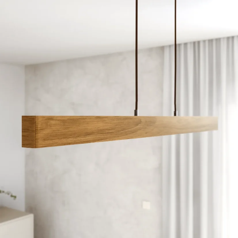 Dřevěné závěsné svítidlo LINNA – 116 cm (dub)