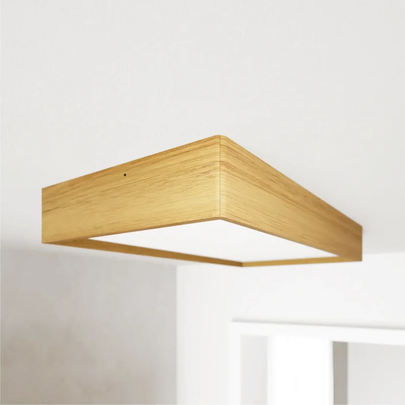 BLOKK 60x30 cm – stropní dřevěné svítidlo s přírodním dekorem