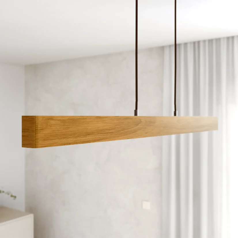 Dřevěné svítidlo nad jídelní stůl - LINNA 116 cm