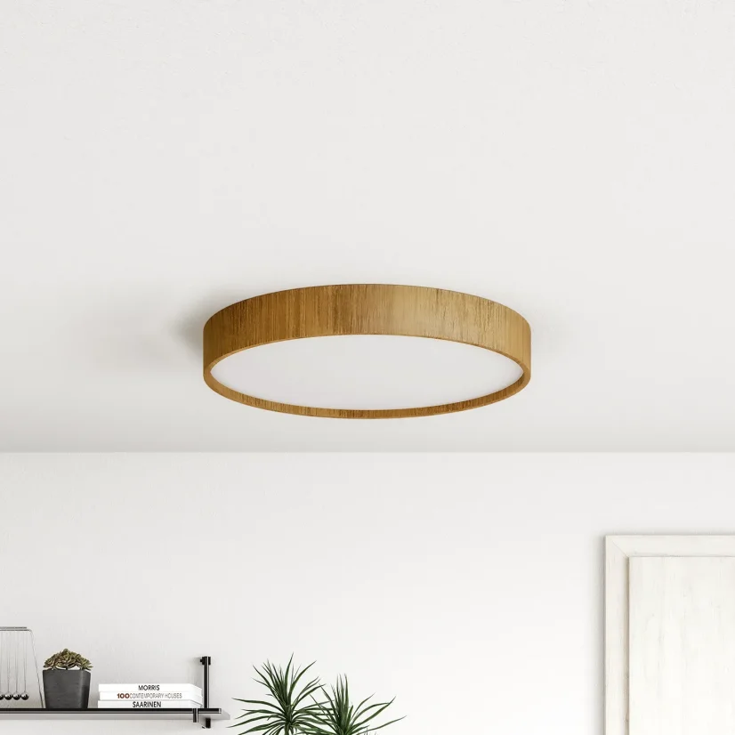 Velké dřevěné stropní svítidlo TURNN o průměru 60 cm – kruhový tvar
