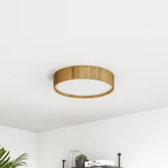 Přisazené stropní světlo ze dřeva – kruhový tvar, 40 cm