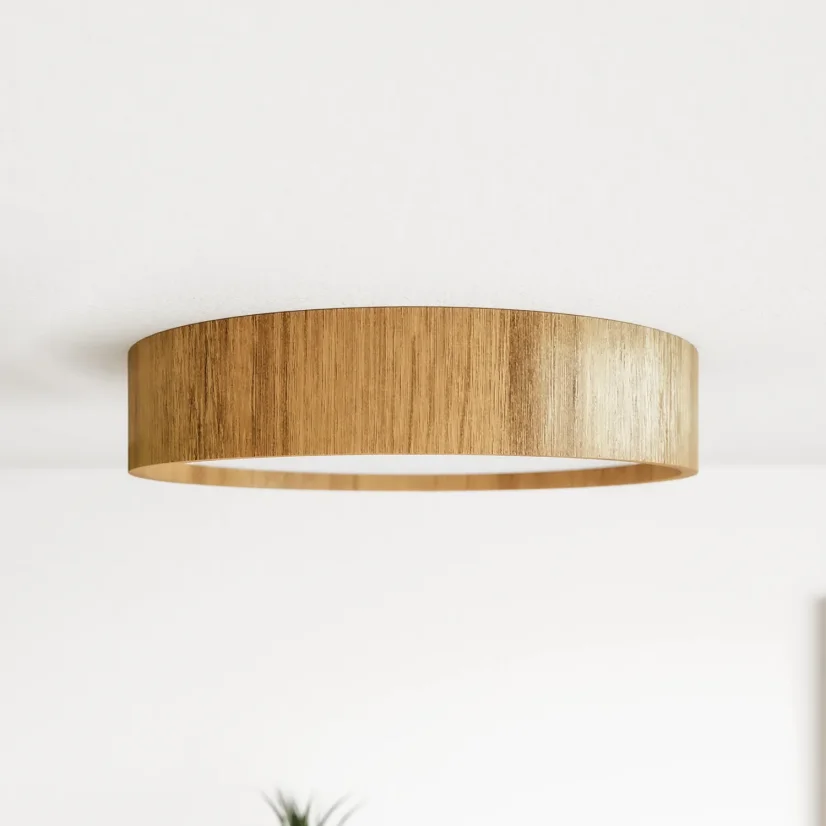 Minimalistické kulaté světlo TURNN ze dřeva pro stropní montáž