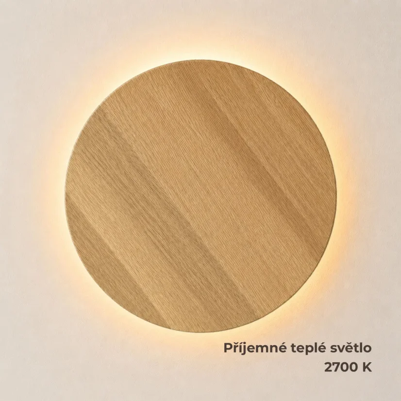 Nástěnné světlo ze dřeva SOLLE 17 - teplá bílá 2700K