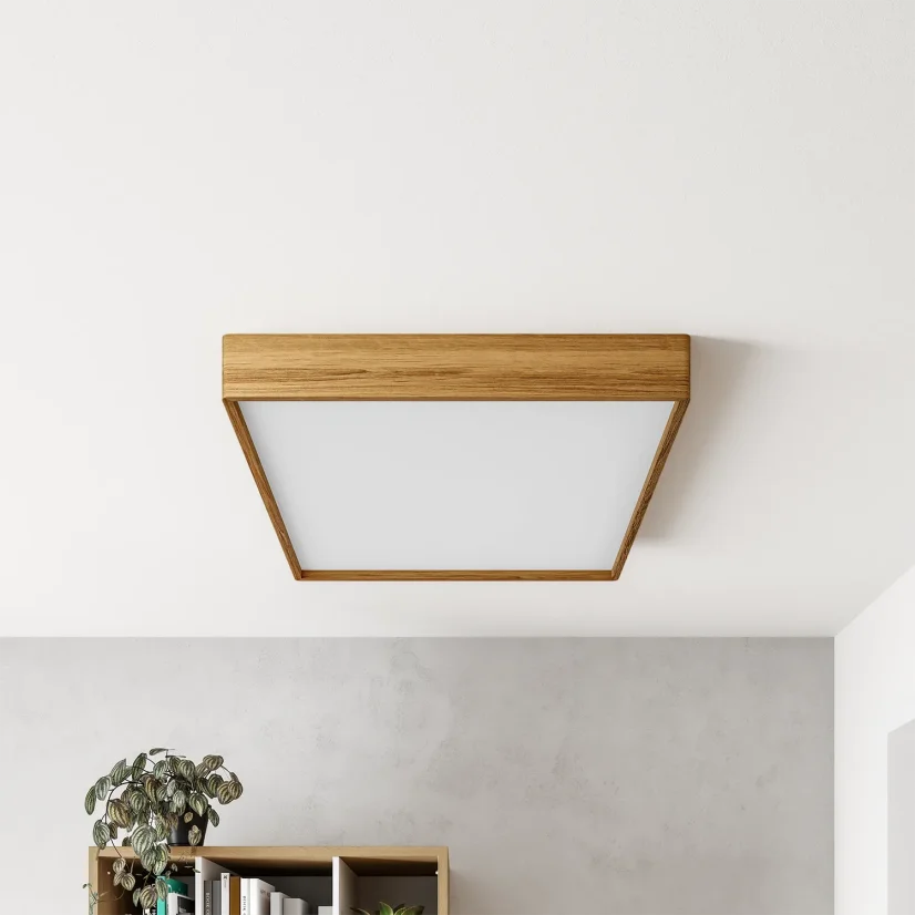 Dřevěné stropní svítidlo BLOKK - 60x60 cm (dub)