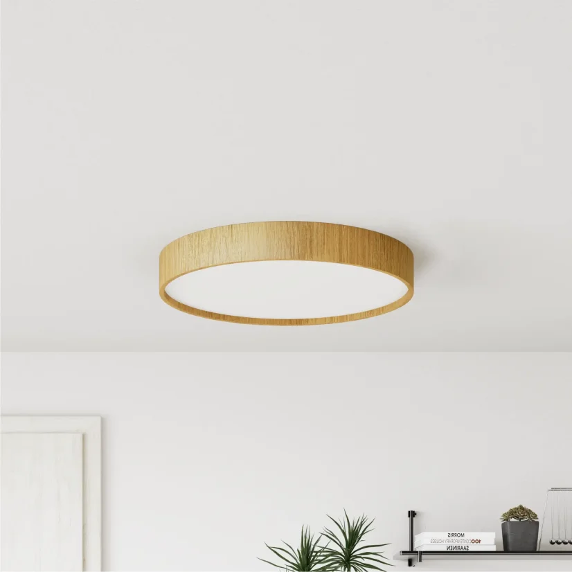 Dubové stropní svítidlo TURNN o průměru 60 cm – moderní kulatý design