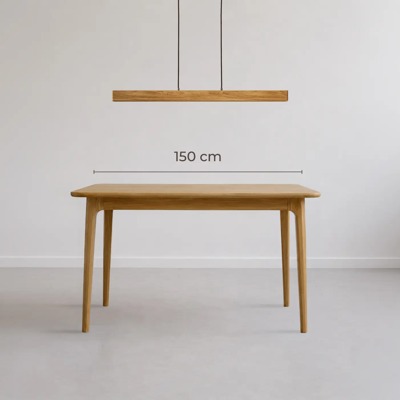 Světlo LINNA 116 cm nad jídelním stolem dlouhým 150 cm