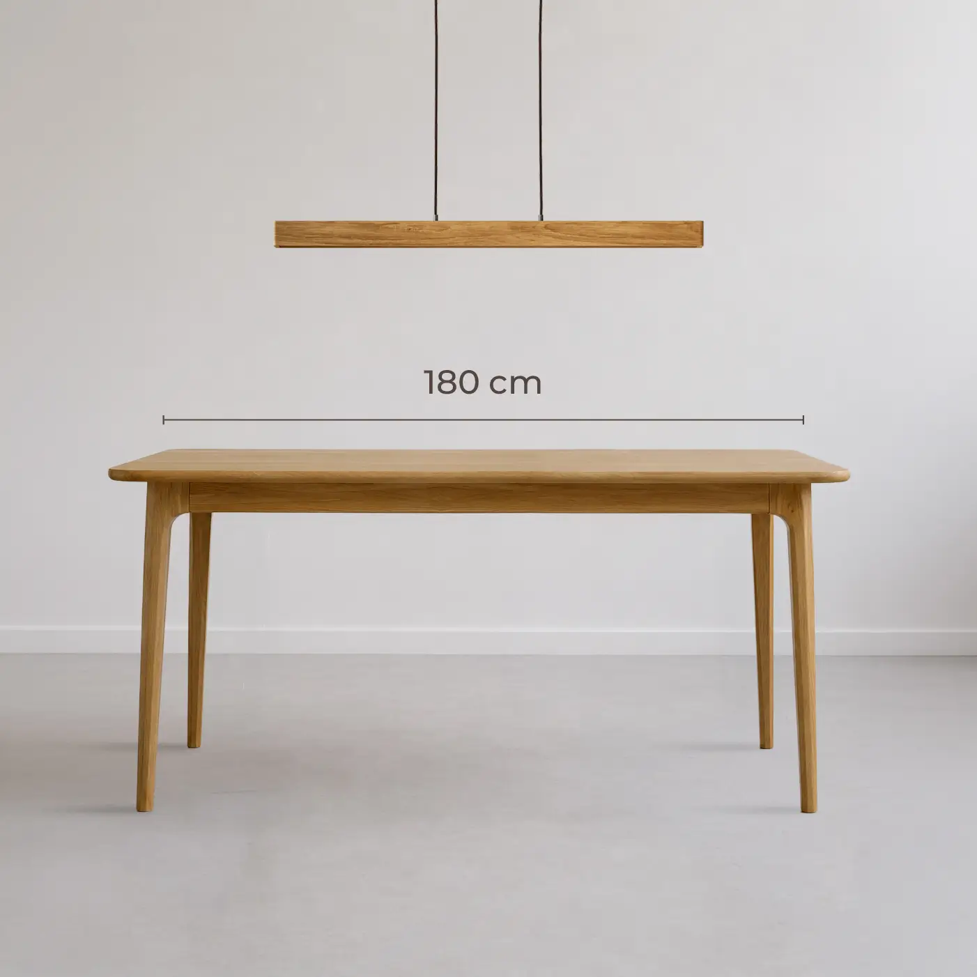 Světlo LINNA 116 cm nad jídelním stolem dlouhým 180 cm